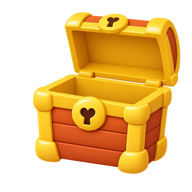 An open treasure chest